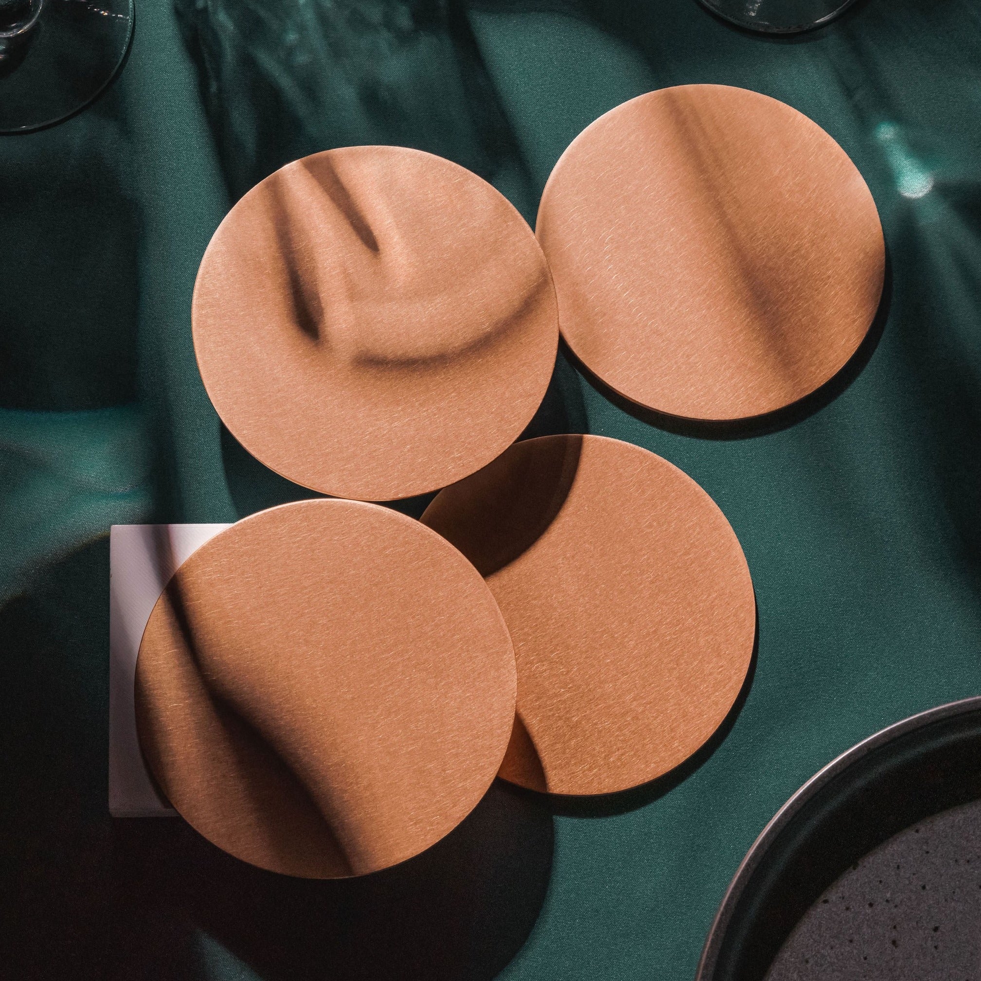 Brushed Bronze Coaster Set 2mm No Engraving Empire Copper Portrait Websize